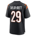 C.Bengals #29 Cam Taylor-Britt Black Game Player Stitched Football American Jersey