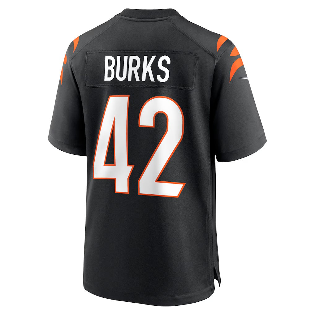 C.Bengals #42 Oren Burks Black Team Game Stitched Football American Jersey
