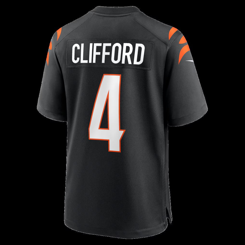 C.Bengals #4 Sean Clifford Black Team Game Stitched Football American Jersey