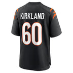 C.Bengals #60 Jaxson Kirkland Black Team Game Stitched Football American Jersey