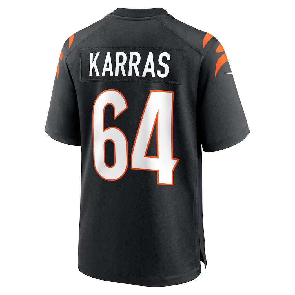 C.Bengals #64 Ted Karras Black Game Player Stitched Football American Jersey
