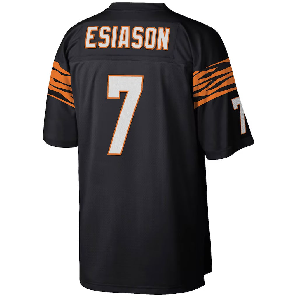 C.Bengals #7 Boomer Esiason Mitchell & Ness Black Legacy Replica Stitched Football American Jersey