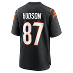 C.Bengals #87 Tanner Hudson Black Home Game Player Stitched Football American Jersey