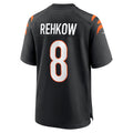 C.Bengals #8 Ryan Rehkow Black Game Stitched Football American Jersey