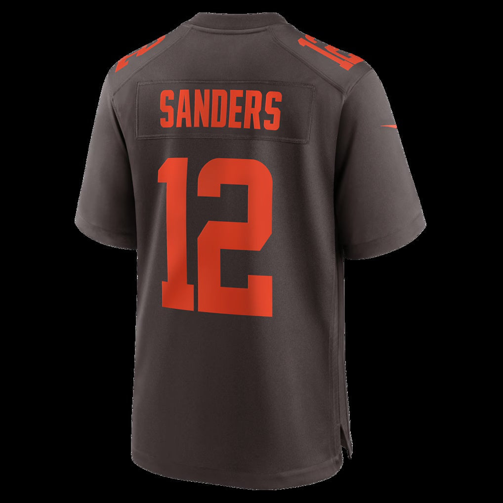 C.Browns #12 Shedeur Sanders Brown Alpha Dawg Game Stitched Football American Jersey