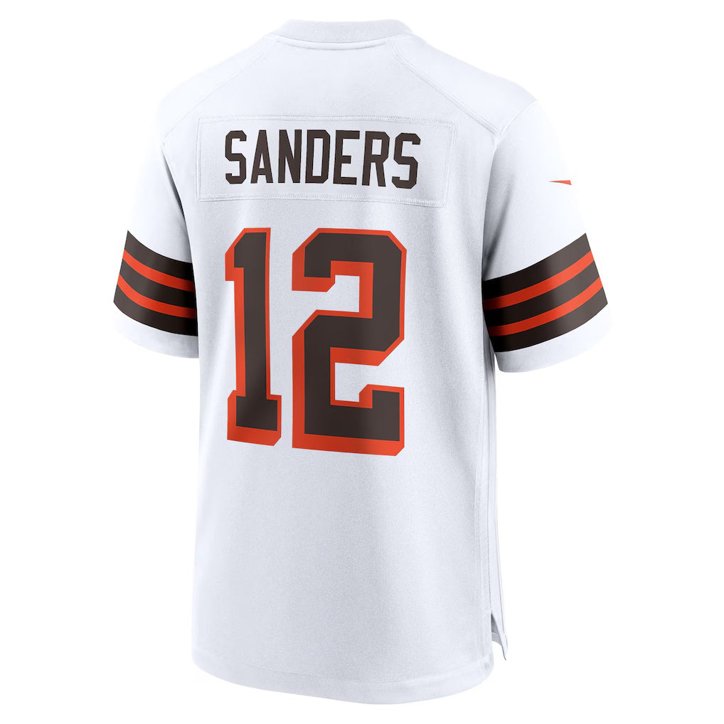 C.Browns #12 Shedeur Sanders White 2025 Draft 2nd Alternate Game Stitched Football American Jersey