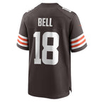 C.Browns #18 David Bell Brown Game Stitched Football American Jersey