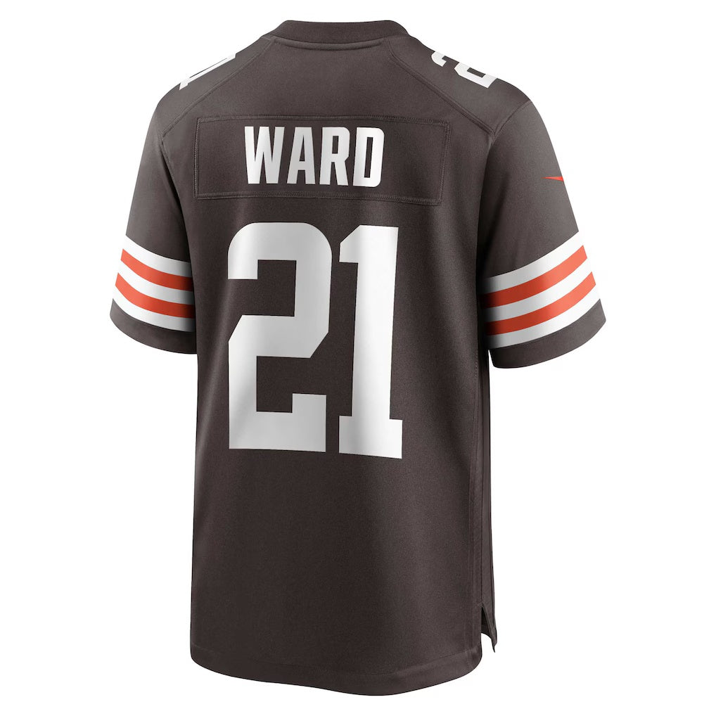 C.Browns #21 Denzel Ward Brown Game Stitched Football American Jersey