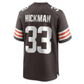 C.Browns #33 Ronnie Hickman Brown Team Game Stitched Football American Jersey