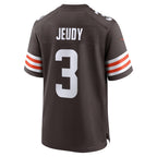 C.Browns #3 Jerry Jeudy Brown Game Stitched Football American Jersey