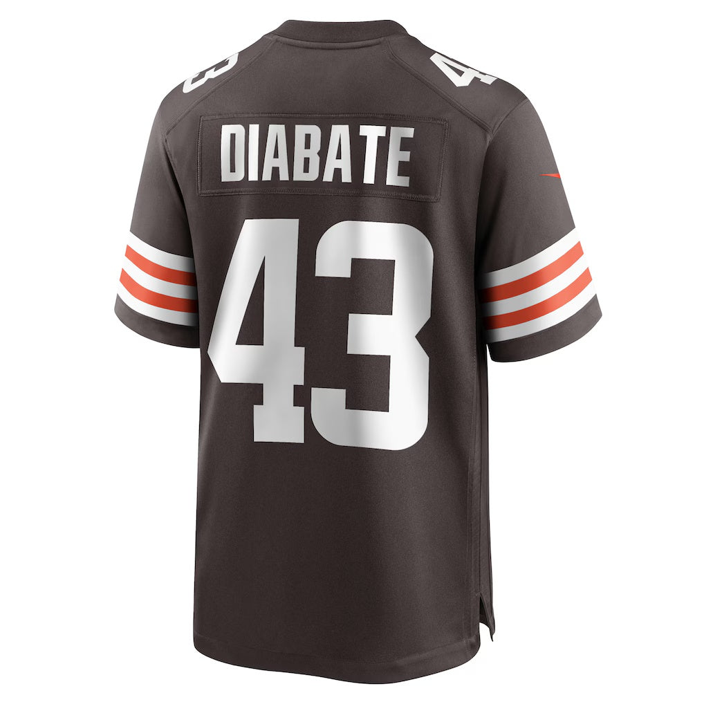 C.Browns #43 Mohamoud Diabate Brown Team Game Stitched Football American Jersey