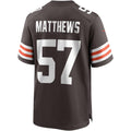 C.Browns #57 Clay Matthews Brown Game Retired Player Stitched Football American Jersey