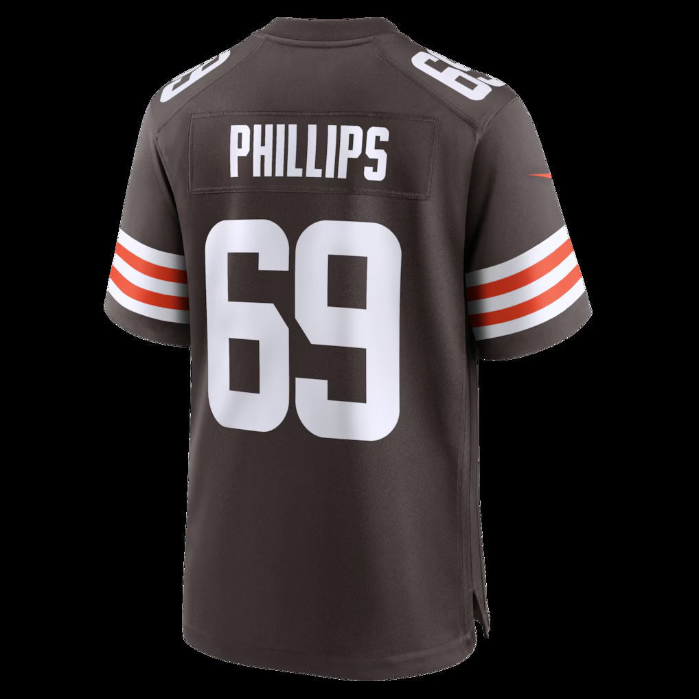 C.Browns #69 Tyre Phillips Brown Team Game Stitched Football American Jersey