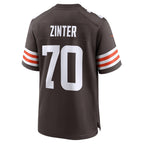 C.Browns #70 Zak Zinter Brown Team Game Stitched Football American Jersey