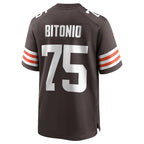 C.Browns #75 Joel Bitonio Brown Game Stitched Football American Jersey