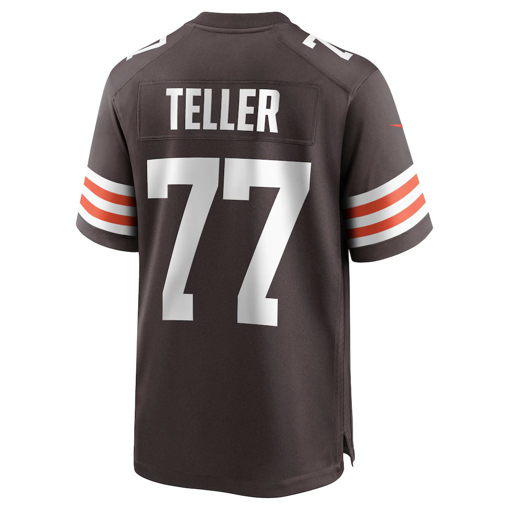 C.Browns #77 Wyatt Teller Brown Game Stitched Football American Jersey