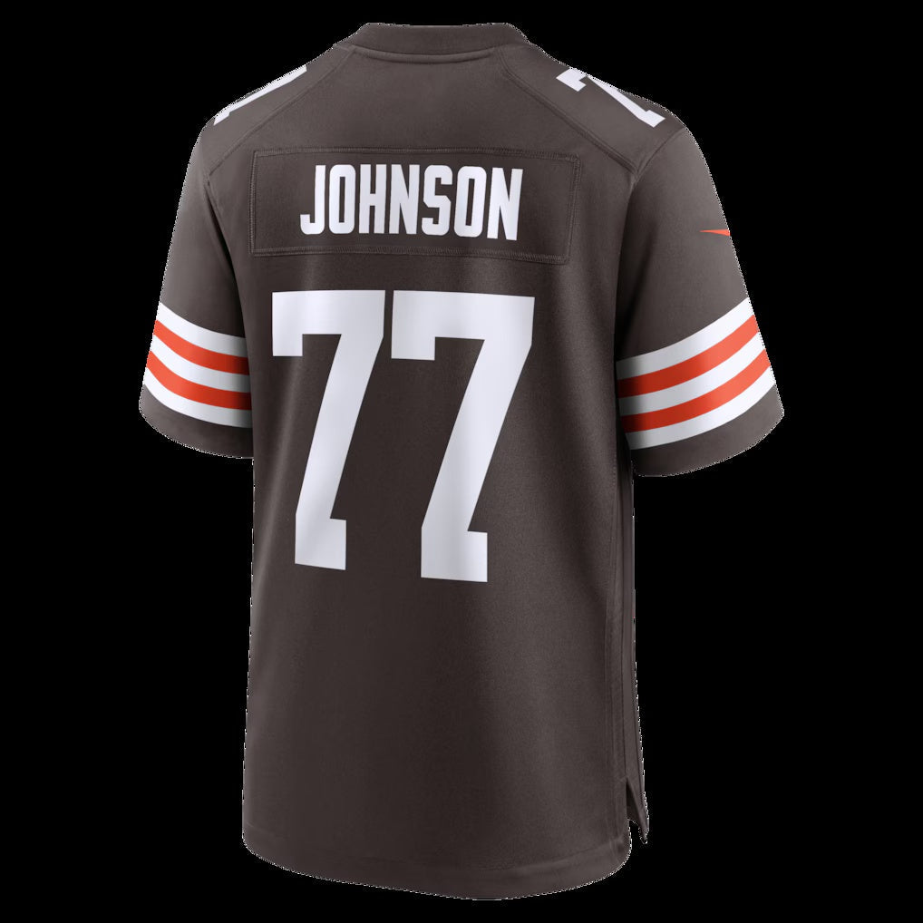 C.Browns #77 Zion Johnson Brown Team Game Stitched Football American Jersey