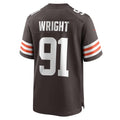C.Browns #91 Alex Wright Brown Team Game Stitched Football American Jersey