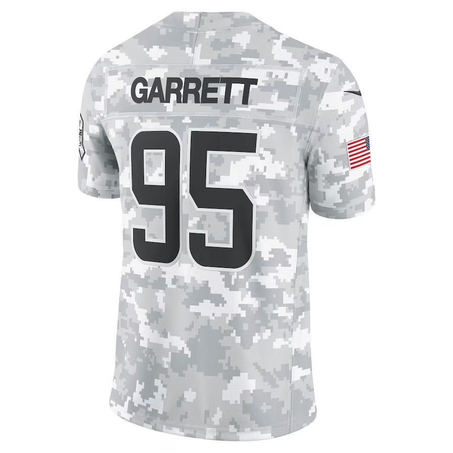 C.Browns #95 Myles Garrett Arctic Camo 2024 Salute to Service Limited Stitched Football American Jersey