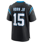 C.Panthers #15 Jimmy Horn Jr Black Team Game Stitched Football American Jersey