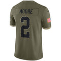 C.Panthers #2 D.J. Moore Olive Salute To Service Limited Stitched Football American Jersey