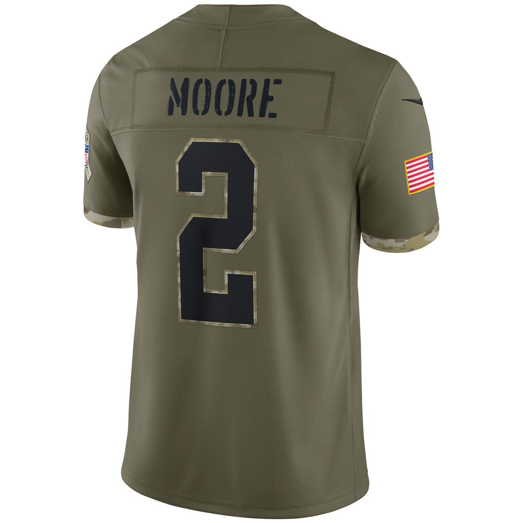 C.Panthers #2 D.J. Moore Olive Salute To Service Limited Stitched Football American Jersey