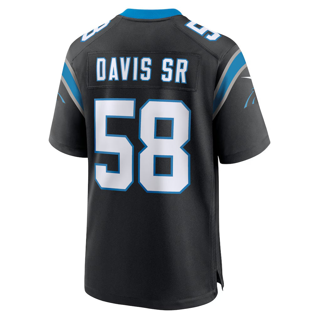 C.Panthers #58 Thomas Davis Sr. Black Team Retired Game Stitched Football American Jersey