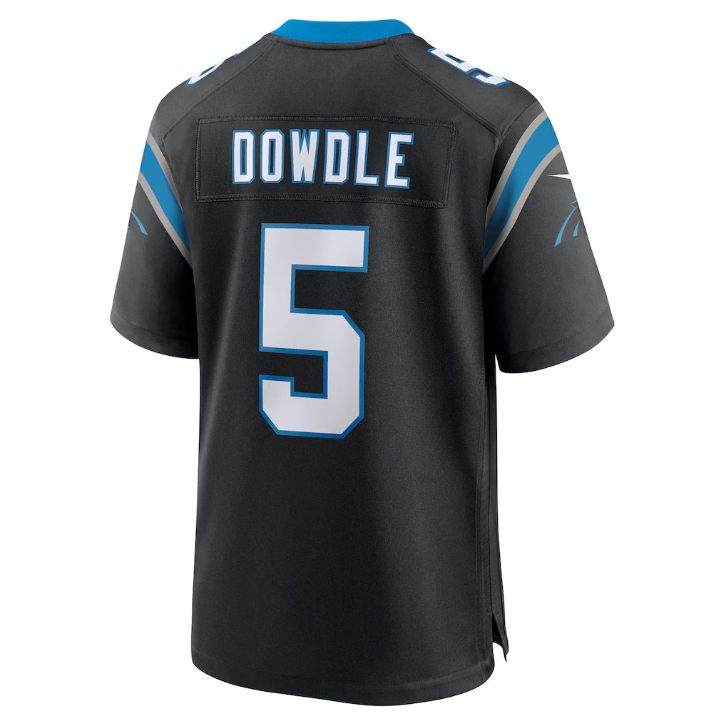 C.Panthers #5 Rico Dowdle Black Team Game Stitched Football American Jersey