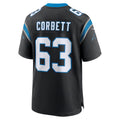 C.Panthers #63 Austin Corbett Black Team Game Stitched Football American Jersey