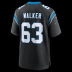 C.Panthers #63 Rasheed Walker Black Team Game Stitched Football American Jersey