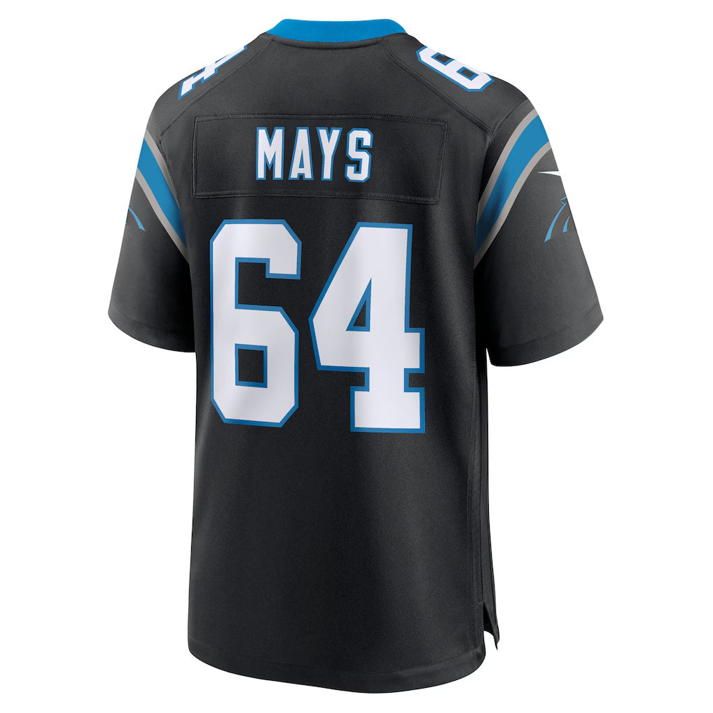 C.Panthers #64 Cade Mays Black Team Game Stitched Football American Jersey