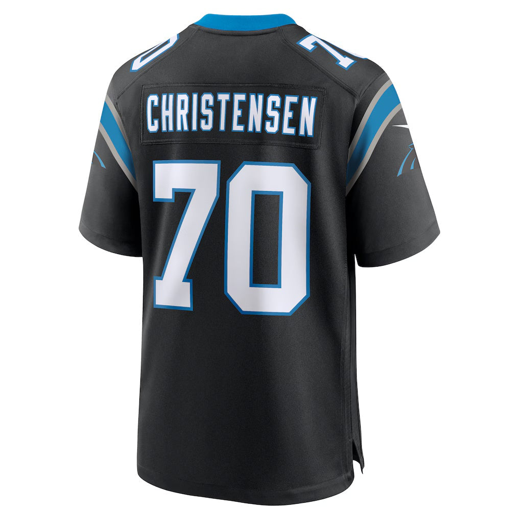 C.Panthers #70 Brady Christensen Black Team Game Stitched Football American Jersey