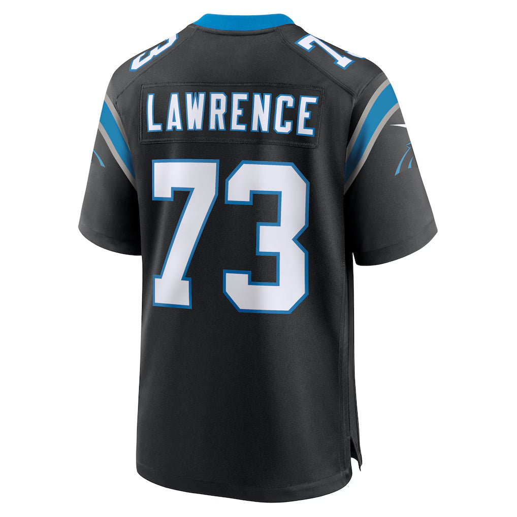 C.Panthers #73 Rashard Lawrence Black Game Stitched Football American Jersey