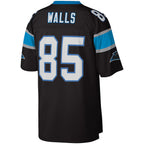 C.Panthers #85 Wesley Walls Mitchell & Ness Black Legacy Replica Stitched Football American Jersey