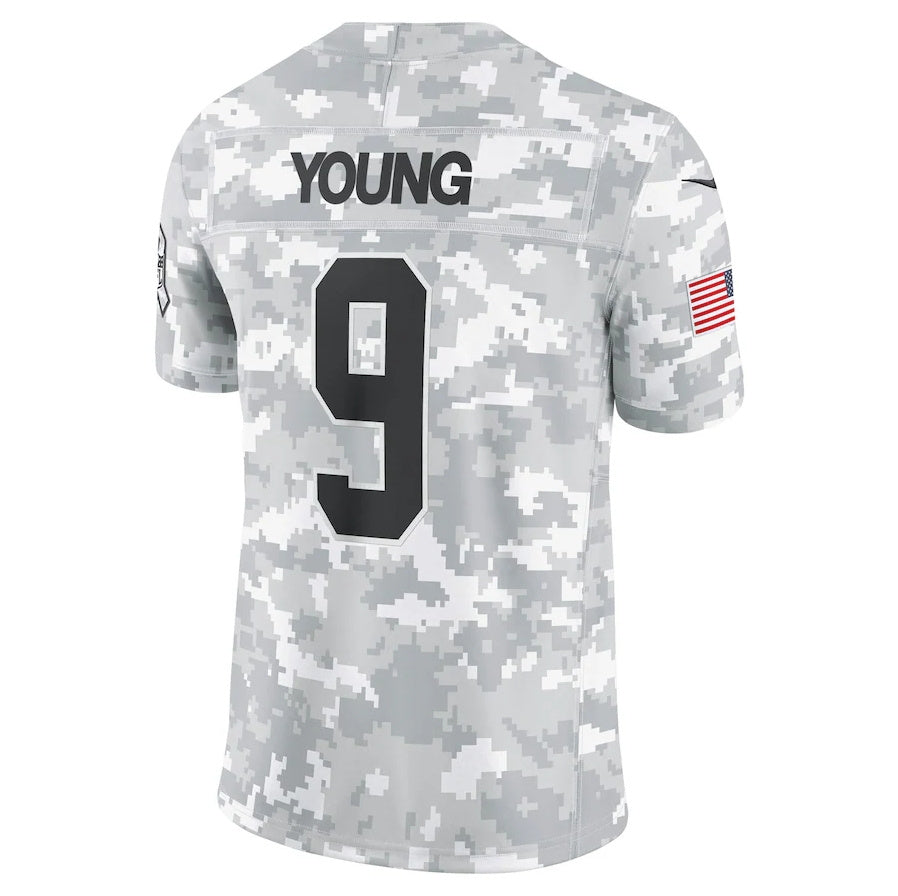 C.Panthers #9 Bryce Young Arctic Camo 2024 Salute to Service Limited Stitched Football American Jersey