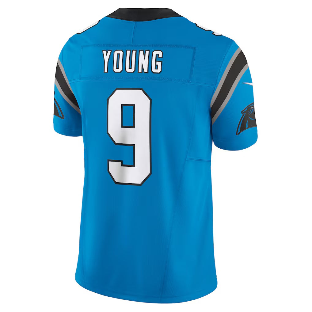 C.Panthers #9 Bryce Young Blue Vapor F.U.S.E. Limited Stitched Football American Jersey