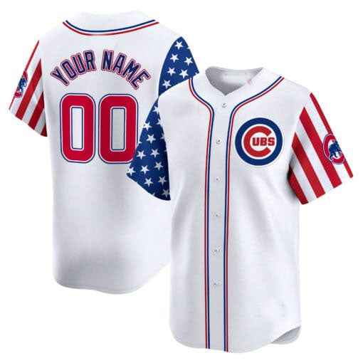 Chicago Cubs 2024 Independence Day Vapor Premier Limited Custom Jersey ¨C All Stitched-White Baseball Jersey