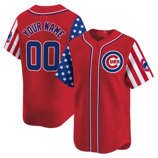 Chicago Cubs 2024 Independence Day Vapor Premier Limited Custom Jersey ¨C Red Baseball Jersey