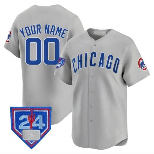 Chicago Cubs 2024 Spring Training Patch Vapor Premier Limited Custom Jersey V2 ¨C Gray Baseball Jersey