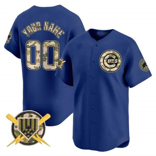 Chicago Cubs Armed Forces Day Vapor Premier Limited Custom Jersey ¨C Royal Baseball Jersey