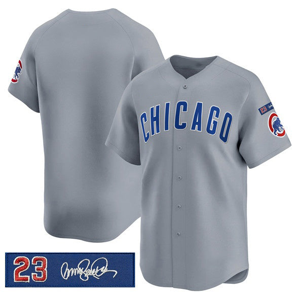 Chicago Cubs Blank Gray 'Ryne Sandberg Tribute' Vapor Limited V3 Stitched Baseball Jersey