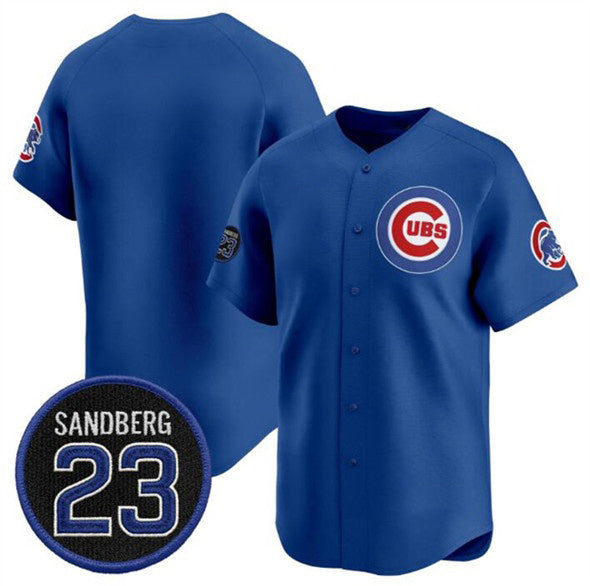 Chicago Cubs Blank Royal 'Ryne Sandberg Tribute' Vapor Limited V2 Stitched Baseball Jersey