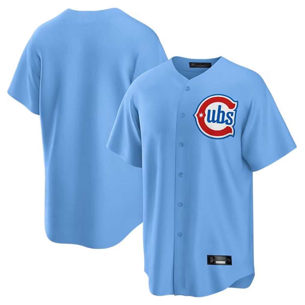 Chicago Cubs Light Blue Home Game Blank Player Stitched Baseball Jersey
