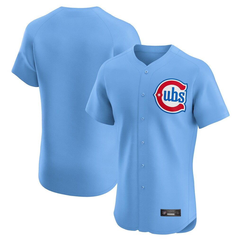 Chicago Cubs Light Blue Limited Elite Home Game Blank Player Stitched Baseball Jersey