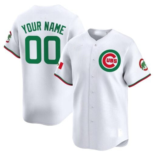 Chicago Cubs Mexico Vapor Premier Limited Custom Jersey V3 ¨C All Stitched-White Baseball Jersey