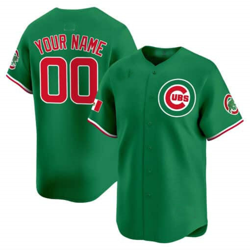 Chicago Cubs Mexico Vapor Premier Limited Custom Jersey V3 ¨C Green Baseball Jersey