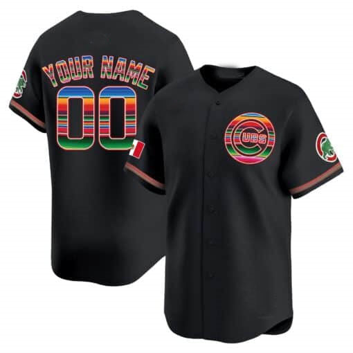 Chicago Cubs Mexico Vapor Premier Limited Custom Jersey ¨C Black Baseball Jersey