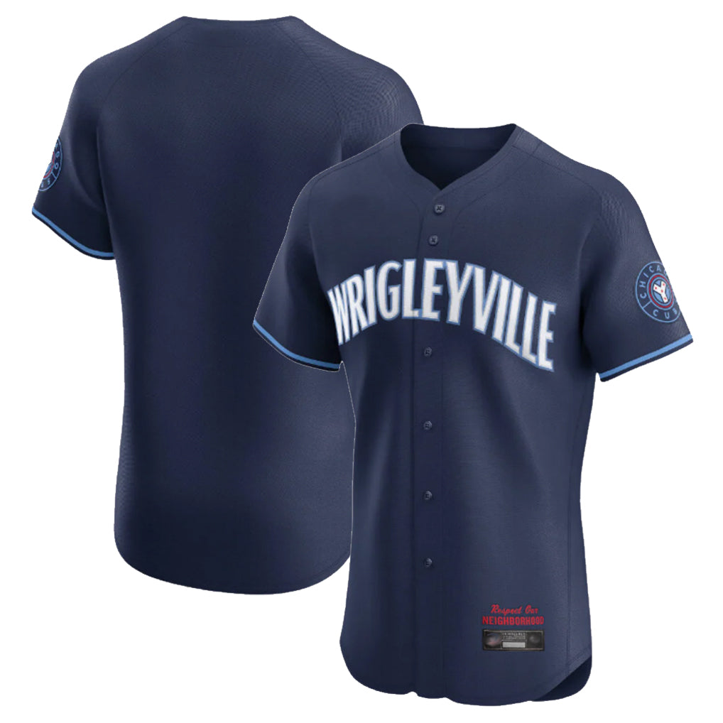 Chicago Cubs Navy City Connect Limited Elite Home Game Blank Player Stitched Baseball Jersey