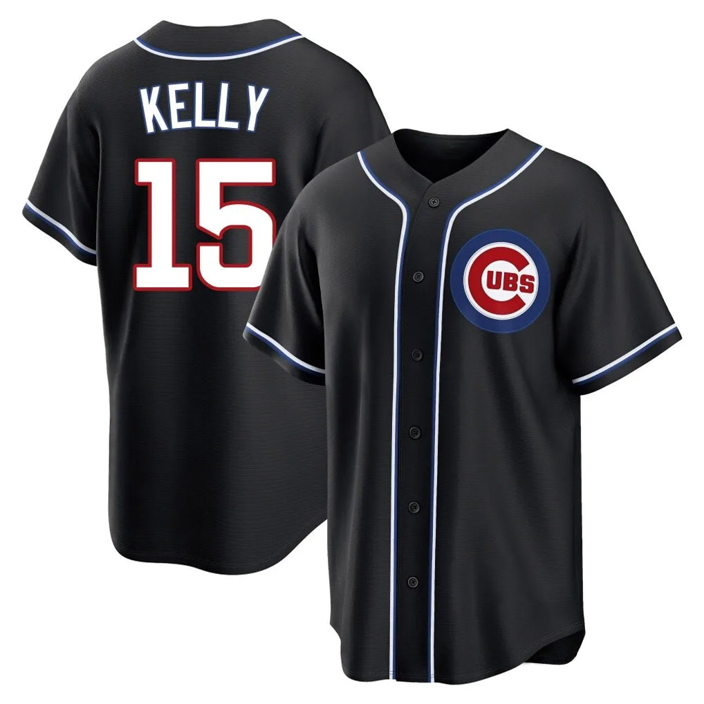 Chicago Cubs #15 Carson Kelly Player Black Fashion Out Game Stitched Baseball Jersey
