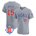Chicago Cubs #15 Carson Kelly Player Gray Road 150th Anniversary Limited Elite Home Stitched Baseball Jersey
